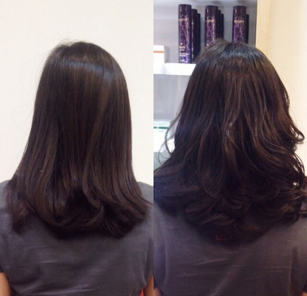 before and after permanent blow dry